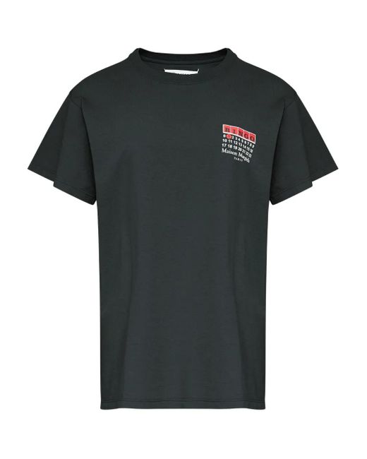 Maison Margiela T-Shirt Met Numbers-Print in het Black