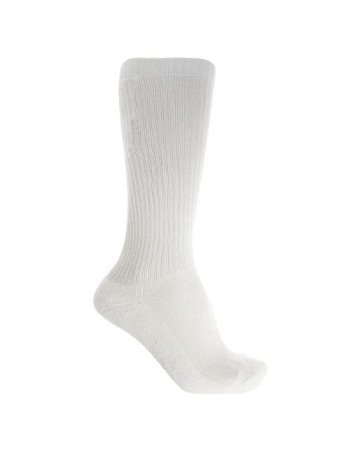 Rick Owens White Ribbed Socks