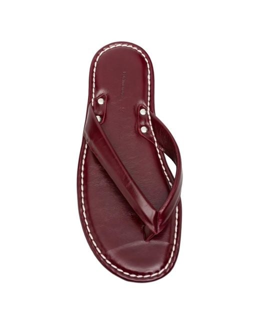 Ria Menorca Red Leru Contrast-Stitched Sandals