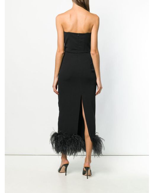 16Arlington Synthetic Feather Embellished Strapless Dress in Black ...