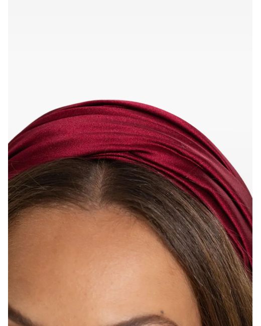Jennifer Behr Red Sabrina Pleated Headband
