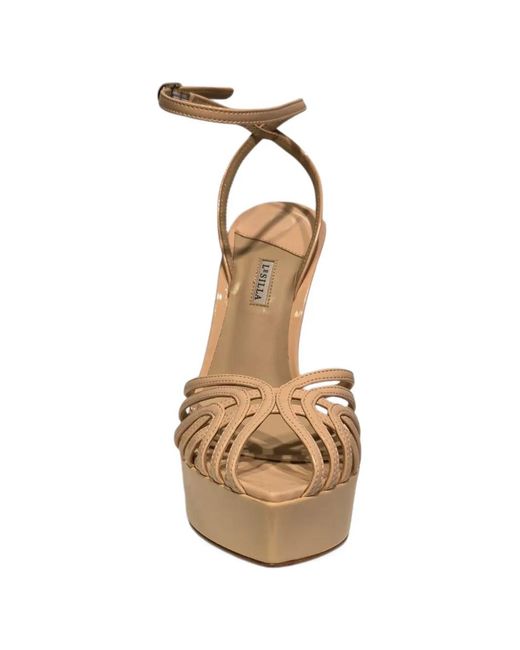 Le Silla Metallic Caged Platform Sandals