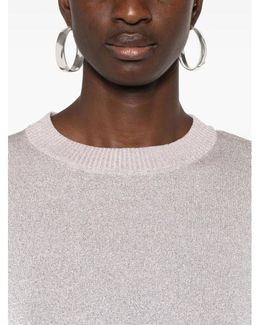 Missoni White Sweater With Metallic Effect