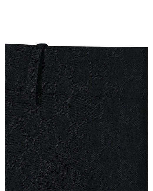 Gucci Black Monogram Trousers for men