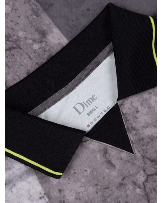 Dime Purple Marble-Print Logo-Patch Sweater for men