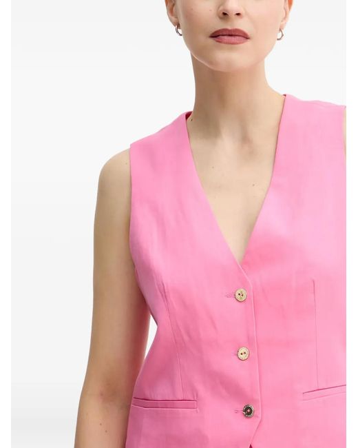 Lola Casademunt Pink Button-Up Sleeveless Waistcoat