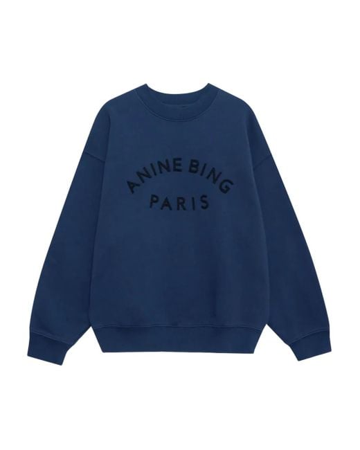 Anine Bing Blue Jaci Sweatshirt Paris