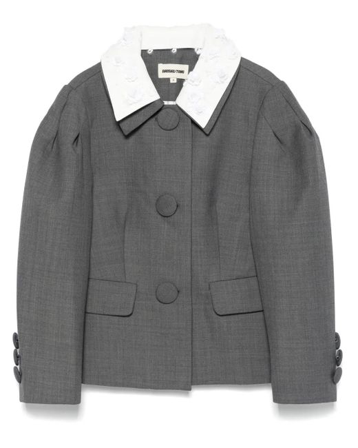ShuShu/Tong Gray Sequinned-Collar Jacket