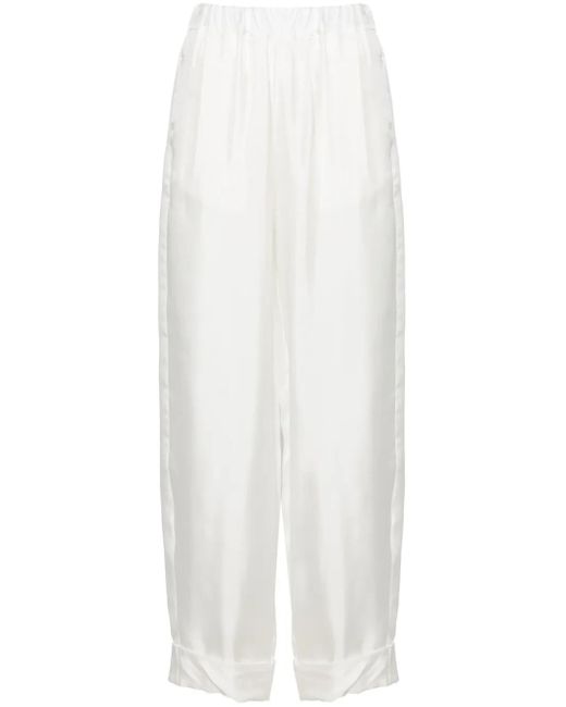 Pantalon Palazzo En Soie À Taille Haute Blanca Vita en coloris White