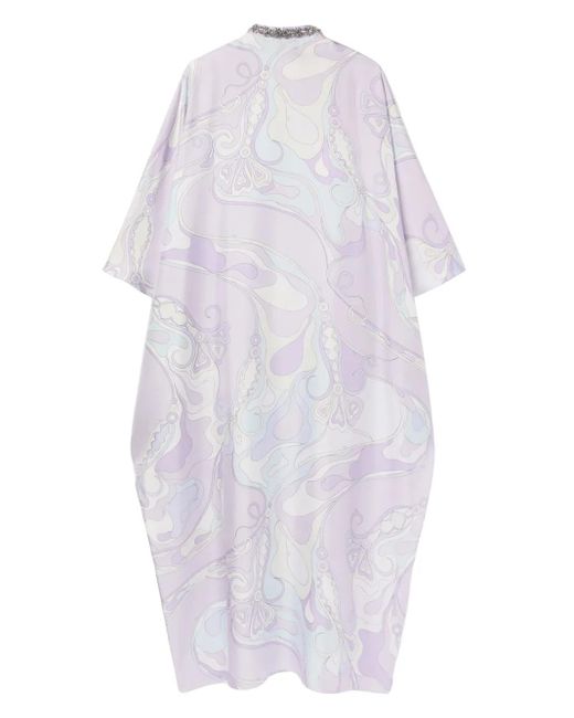 Emilio Pucci White Crystal-Embellished Kaftan