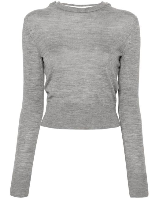 Jacquemus Gray Le Pull Rica Pullover mit Schaldetail
