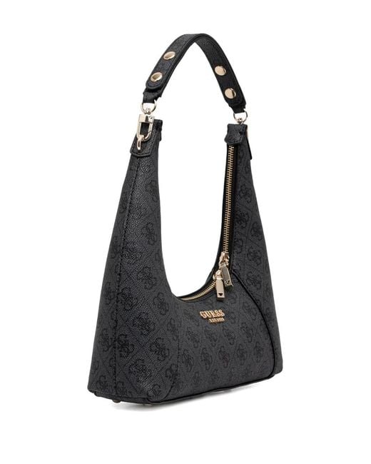 Guess Black Monogram Zip Tote Bag