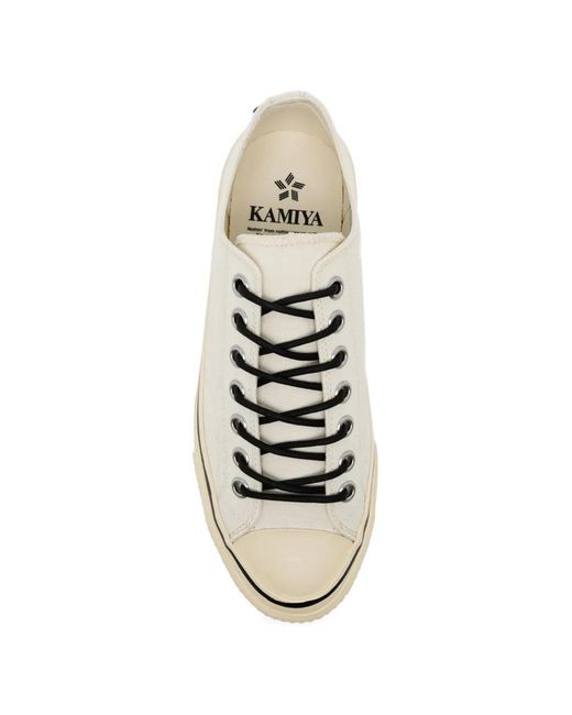 KAMIYA White Logo-Patched Canvas Sneakers for men