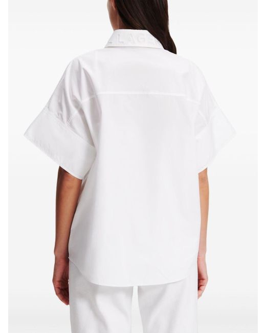 Camicia con ricamo di Karl Lagerfeld in White