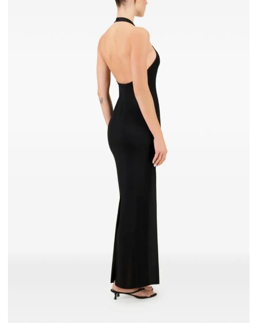 LA GALPA Black Aziza Backless Halterneck Maxi Dress