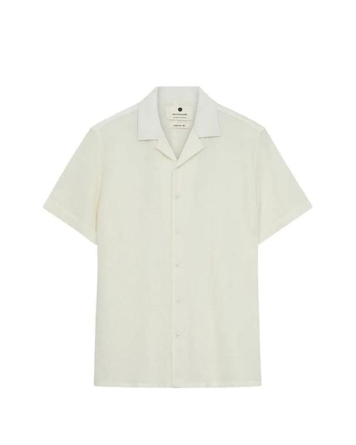 Anerkjendt White Short-Sleeve Camp-Collar Shirt for men