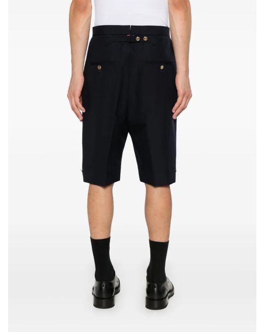 Thom Browne Blue High-Rise Backstrap Shorts for men