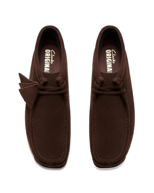 Clarks Brown Suede Lace-Up Boots for men