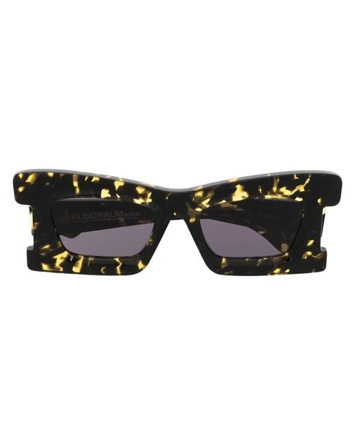Kuboraum Black R2 Rectangle-Frame Sunglasses