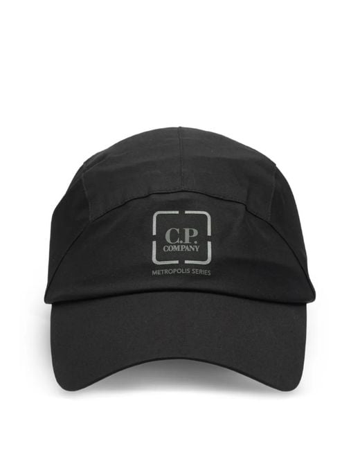 C P Company Black Logo-Detail Baseball Cap for men