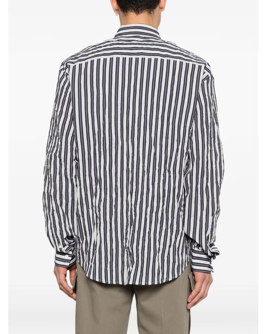 DSquared² Blue Striped-Pattern Shirt for men