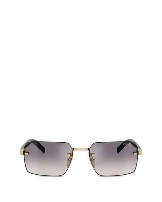 Prada Metallic Rectangle-Frame Sunglasses for men