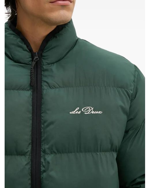 Les Deux Green Logo-Embroidered Padded Jacket for men
