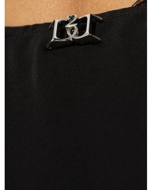 DSquared² Black Open-Back Mini Dress