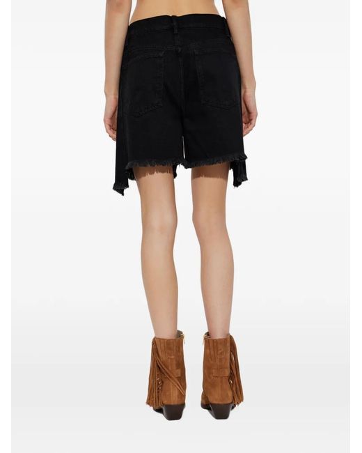 AllSaints Black Frankie Raw-Cut Shorts
