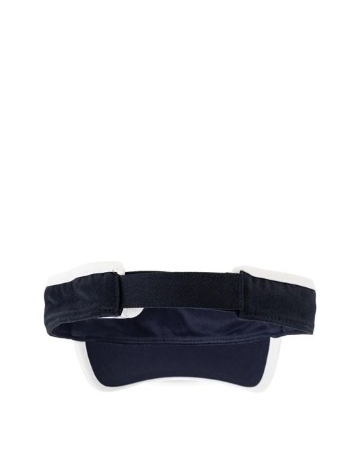 EA7 Blue Logo-Print Touch-Strap Visor