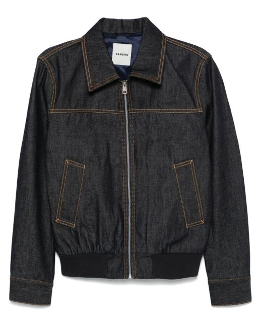 Sandro Black Denim Jacket for men