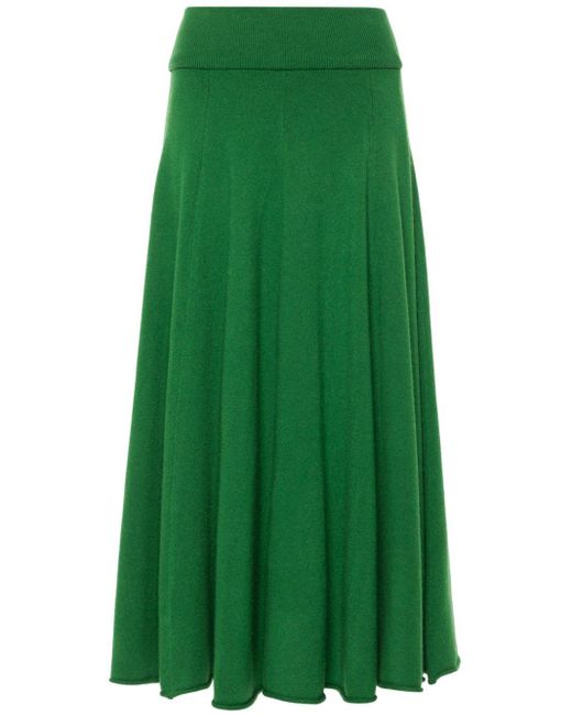 Extreme Cashmere Green Knitted High-waist Skirt