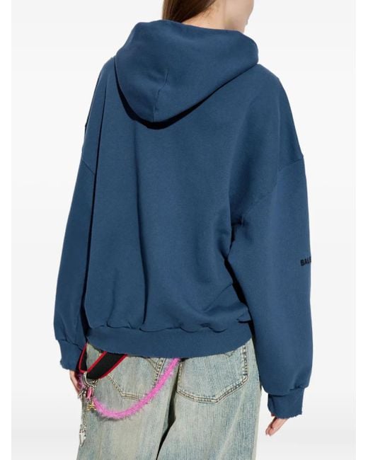 Balenciaga Blue Zip-Up Hoodie