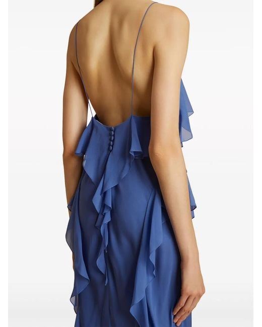 Khaite Blue Pim Silk Dress