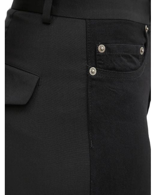 Undercover Black Panelled Cropped Trousers