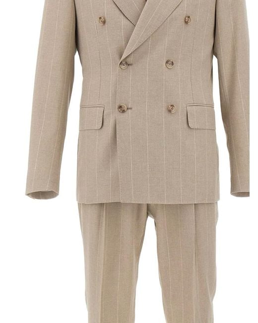 Corneliani Natural Pinstripe Double-Breasted Suit for men