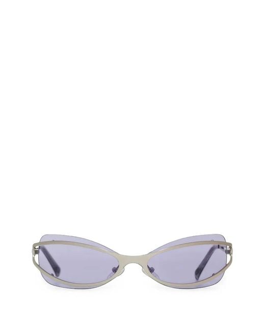 BRU Eyewear White Cat-Eye Frame Sunglasses