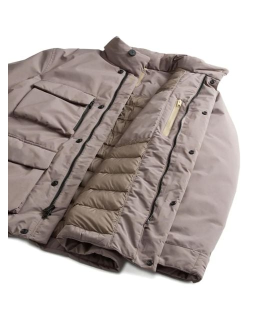 Woolrich Brown Cargo-Pocket Padded Jacket for men