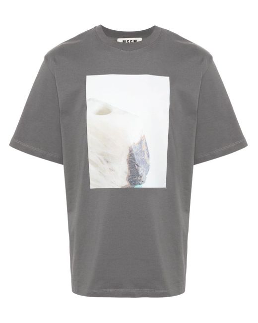 X Ducci Maria Gambi t-shirt imprimé MSGM en coloris Gray