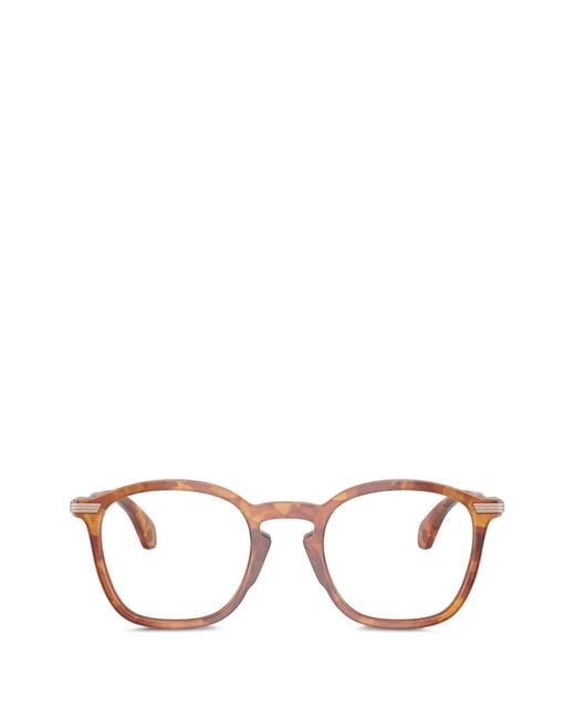 Moncler Brown Tortoiseshell-Effect Round-Frame Glasses