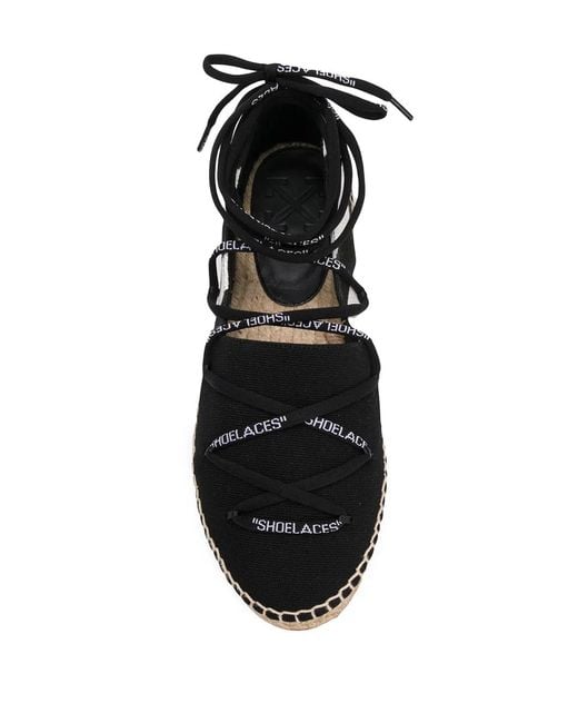 Off-White c/o Virgil Abloh Black Diagonal Stripe Tie Espadrilles