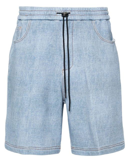 Shorts con placca logo di Emporio Armani in Blue da Uomo