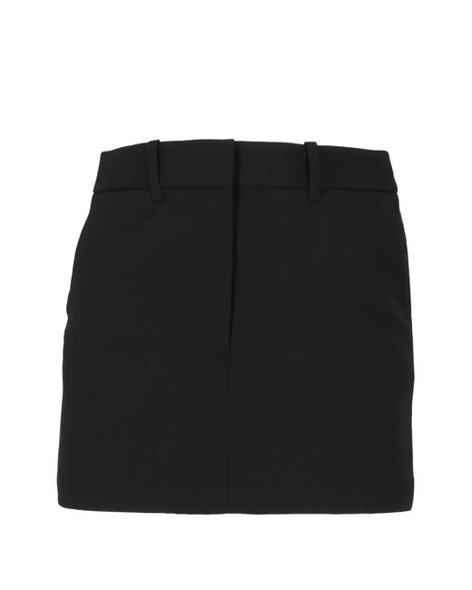 Elisabetta Franchi Black Button-Flap Pocket Mini Skirt