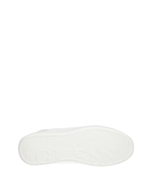 Guess White Logo-Trim Low-Top Sneakers for men
