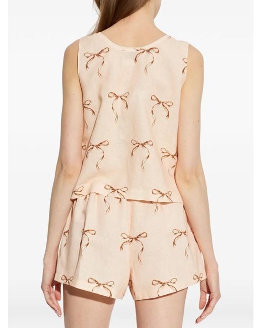 Forte_forte Natural Bow-Print Top