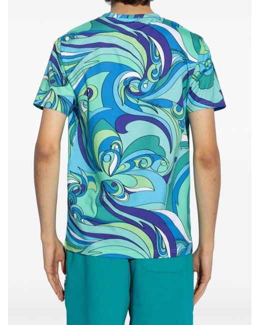T-shirt en coton à motif géométrique Moschino pour homme en coloris Blue