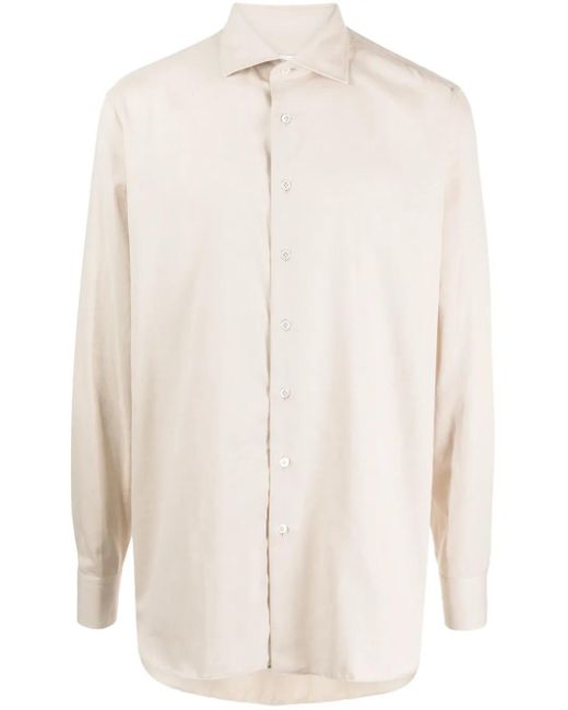 Lardini White Classic-Collar Long-Sleeve Shirt for men