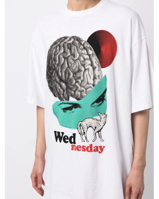 Undercover White Graphic-Print Cotton T-Shirt for men