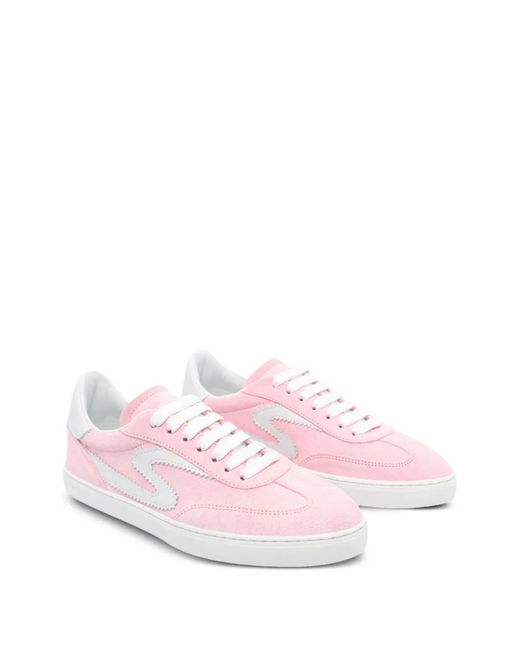 Stuart Weitzman Pink Leather Sneakers