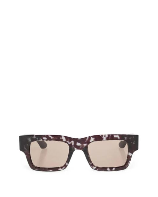McQueen Gray Tortoiseshell-Effect Rectangle-Frame Sunglasses for men